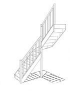 1/4 gewendelte Treppe-mittig